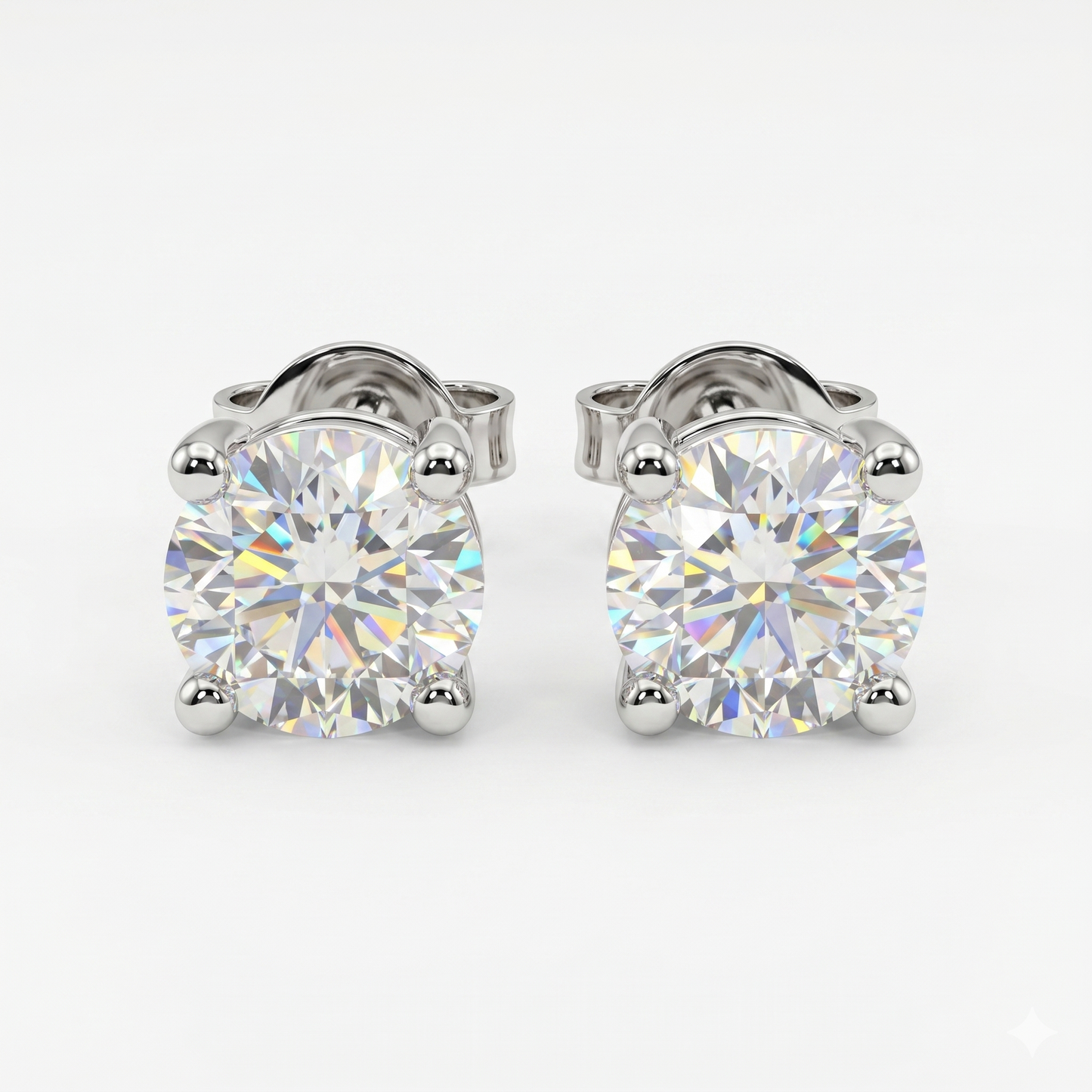 1.00ct Lab Grown Diamond Stud Earrings, Round Solitaire Diamond Earrings