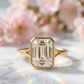 2 Ct Emerald Cut Lab Grown Diamond Bezel Set Engagement Ring