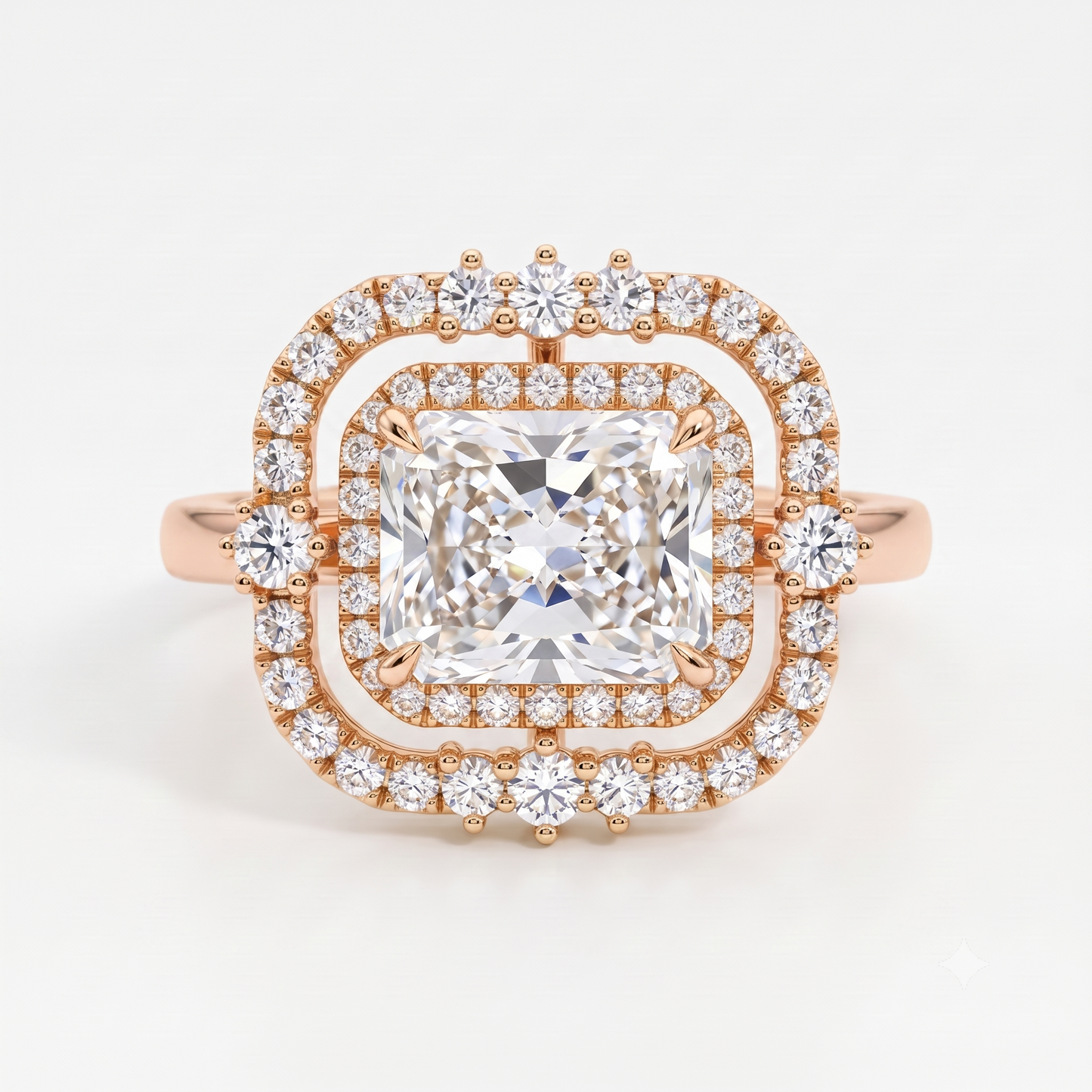 1.5ct Radiant Cut Halo Lab-Grown Engagement Ring