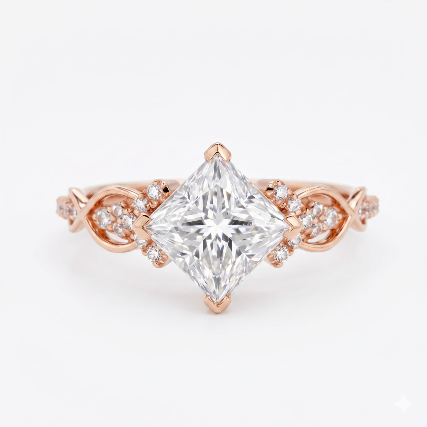 1.50 ct Princess Cut Lab-Grown Diamond Vintage Twist Ring