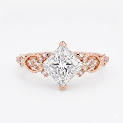 1.50 ct Princess Cut Lab-Grown Diamond Vintage Twist Ring