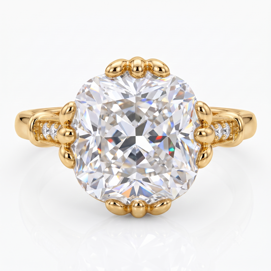 3.600ct Cushion Cut Lab Grown Diamond Solitaire Engagement Ring