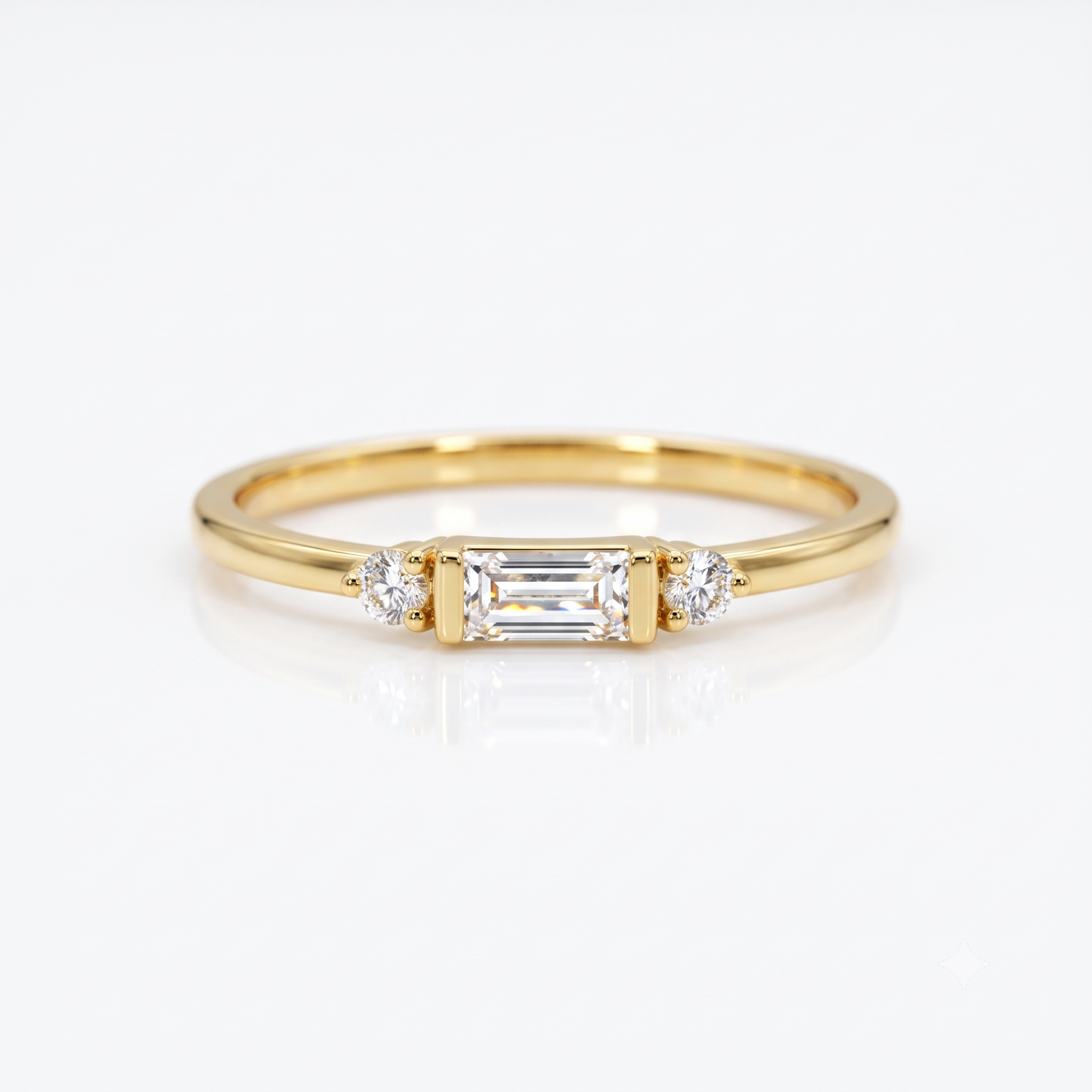 0.200 ct Baguette Cut Lab Grown Diamond Wedding Band