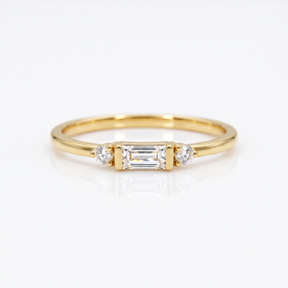 0.200 ct Baguette Cut Lab Grown Diamond Wedding Band