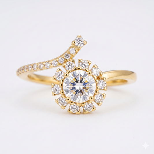 1.50CT Round Cut Lab-Grown Halo Engagement Ring