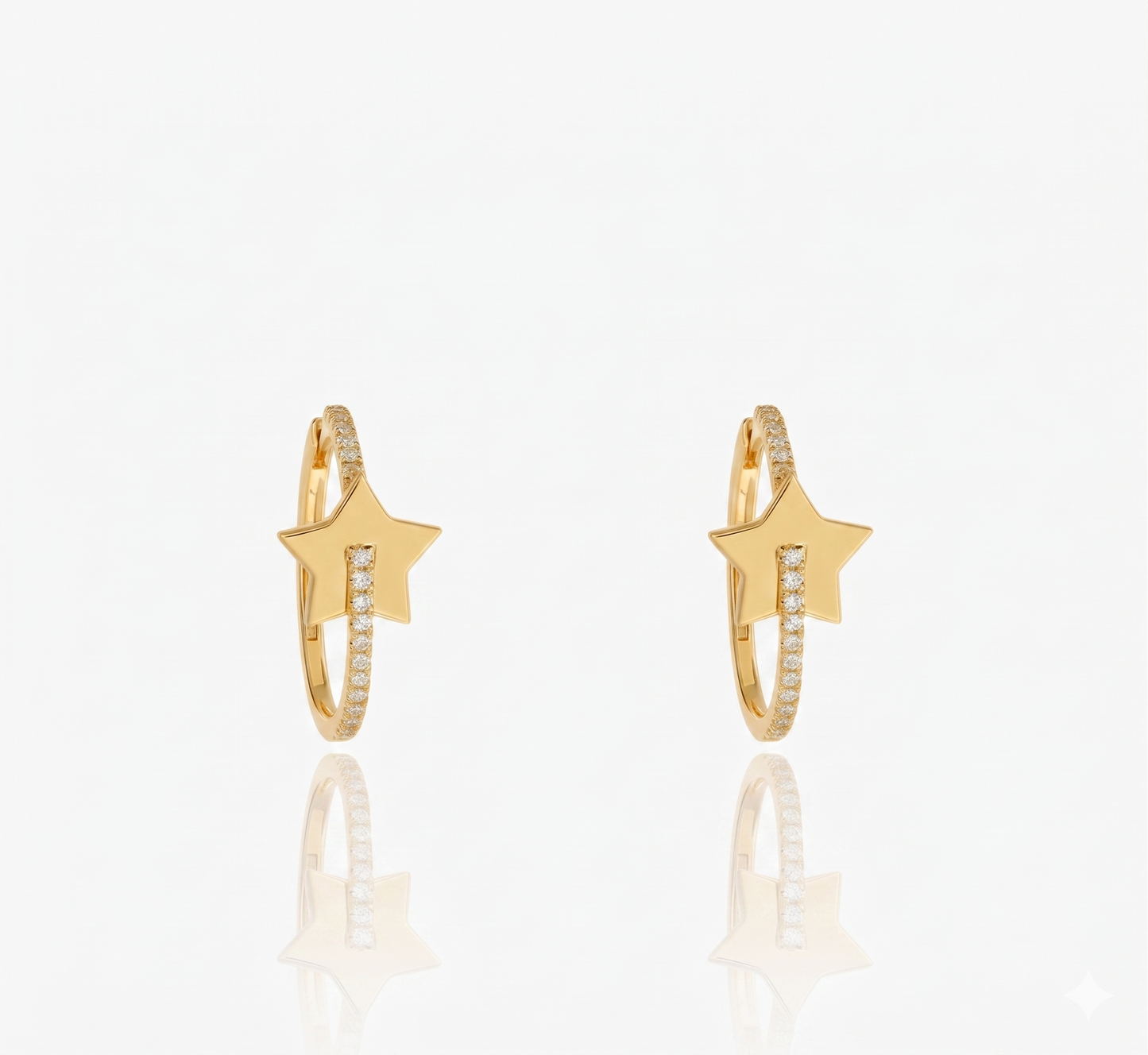 Star Lab-Grown Diamond Hoop Earrings – Cosmic Sparkle
