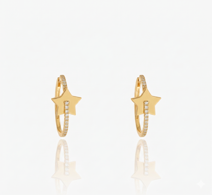 Star Lab-Grown Diamond Hoop Earrings – Cosmic Sparkle