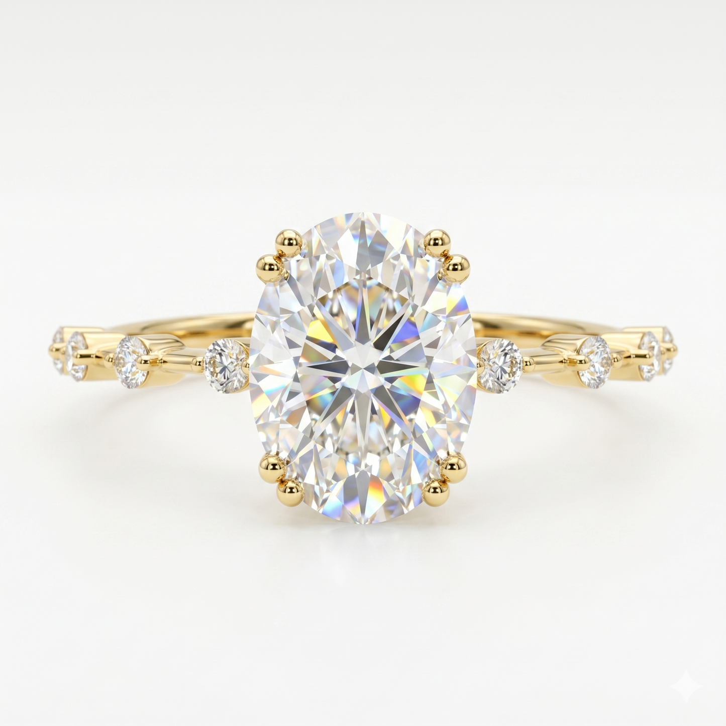 1.00ct Oval Natural Diamond Engagement Ring