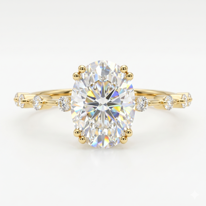 1.00ct Oval Natural Diamond Engagement Ring