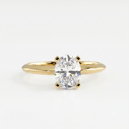 Certified 1.00Ct Oval cut Moissanite Solitaire Engagement Ring 14k White Gold