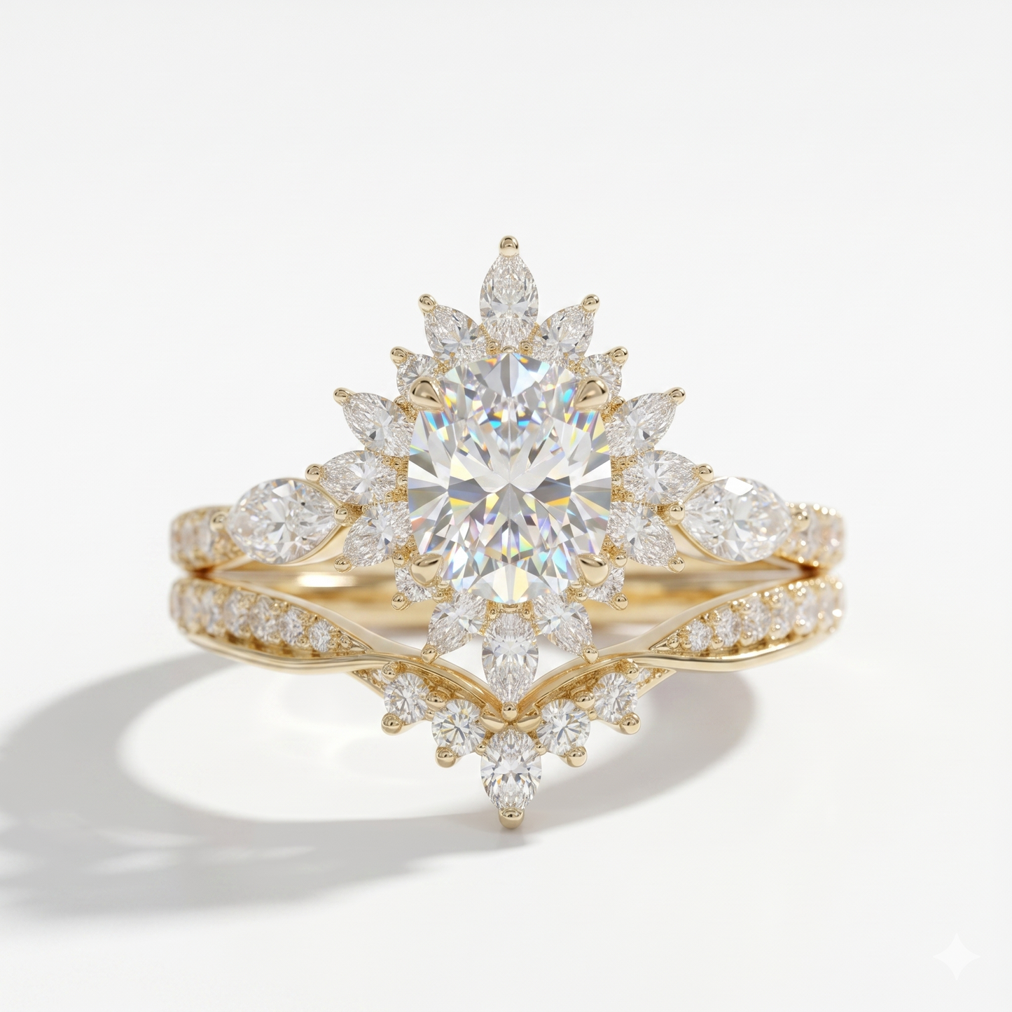 2.50 Ct Oval Lab-Grown Engagement & Bridal Ring Set