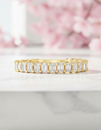 1.960 Ct Emerald Cut Lab-Grown Full Eternity Ring