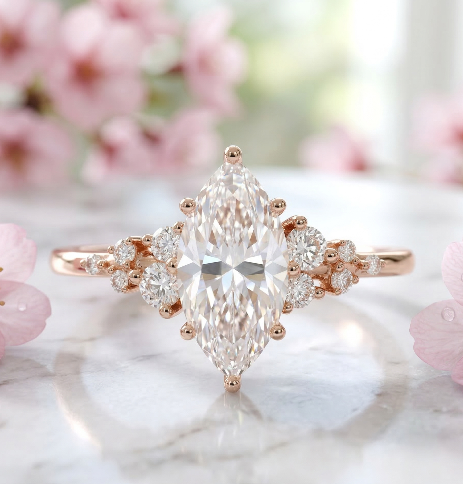 marquise diamond engagement ring​

