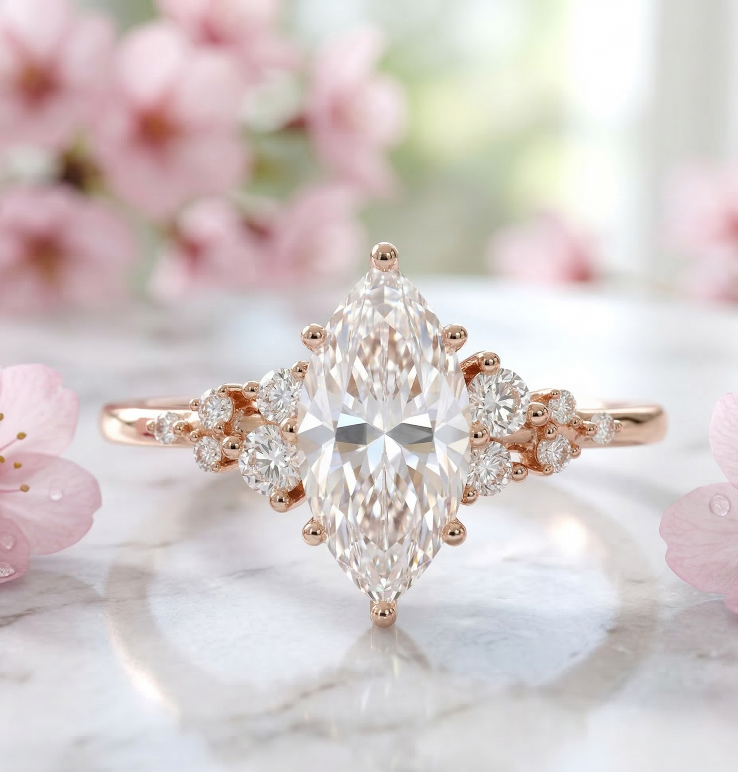 2.16 Ct Marquise Lab Grown Solitaire Engagement Ring