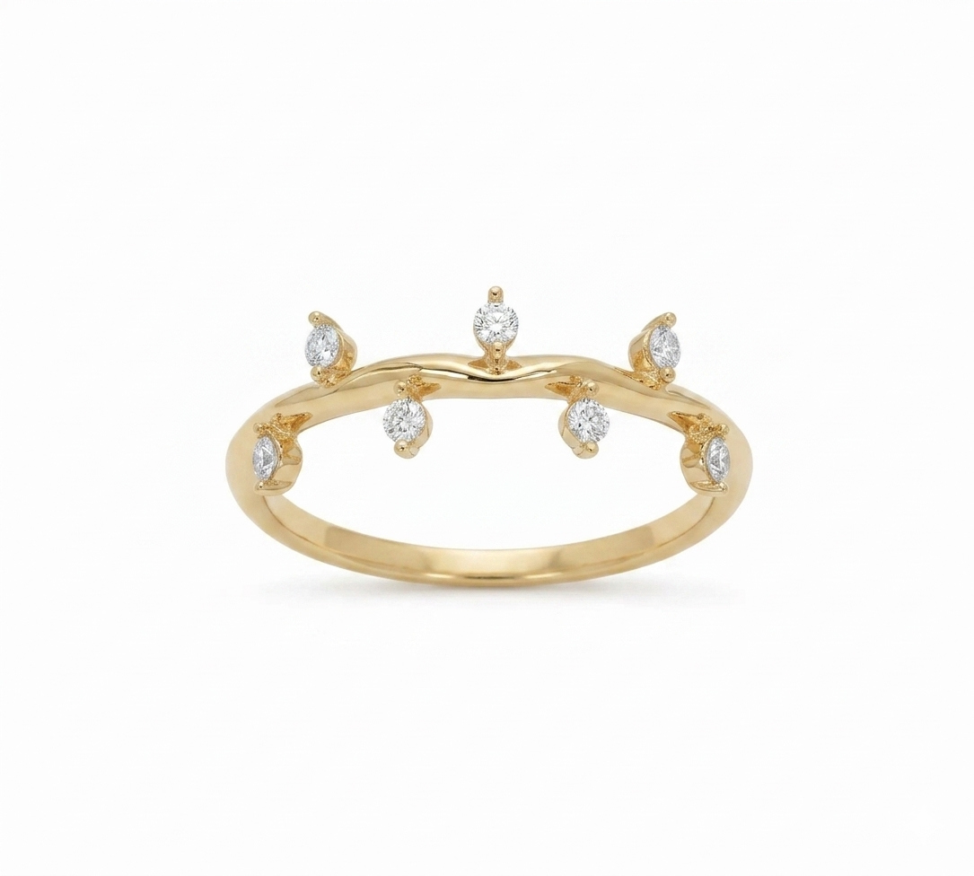 14K Gold Stackable Lab-Grown Ring – Minimalist Bridal Band