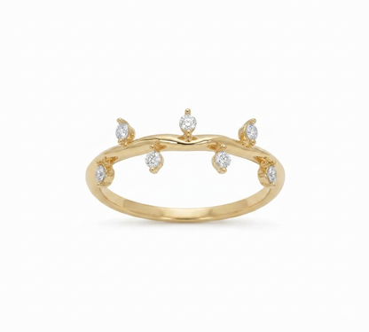 14K Gold Stackable Lab-Grown Ring – Minimalist Bridal Band