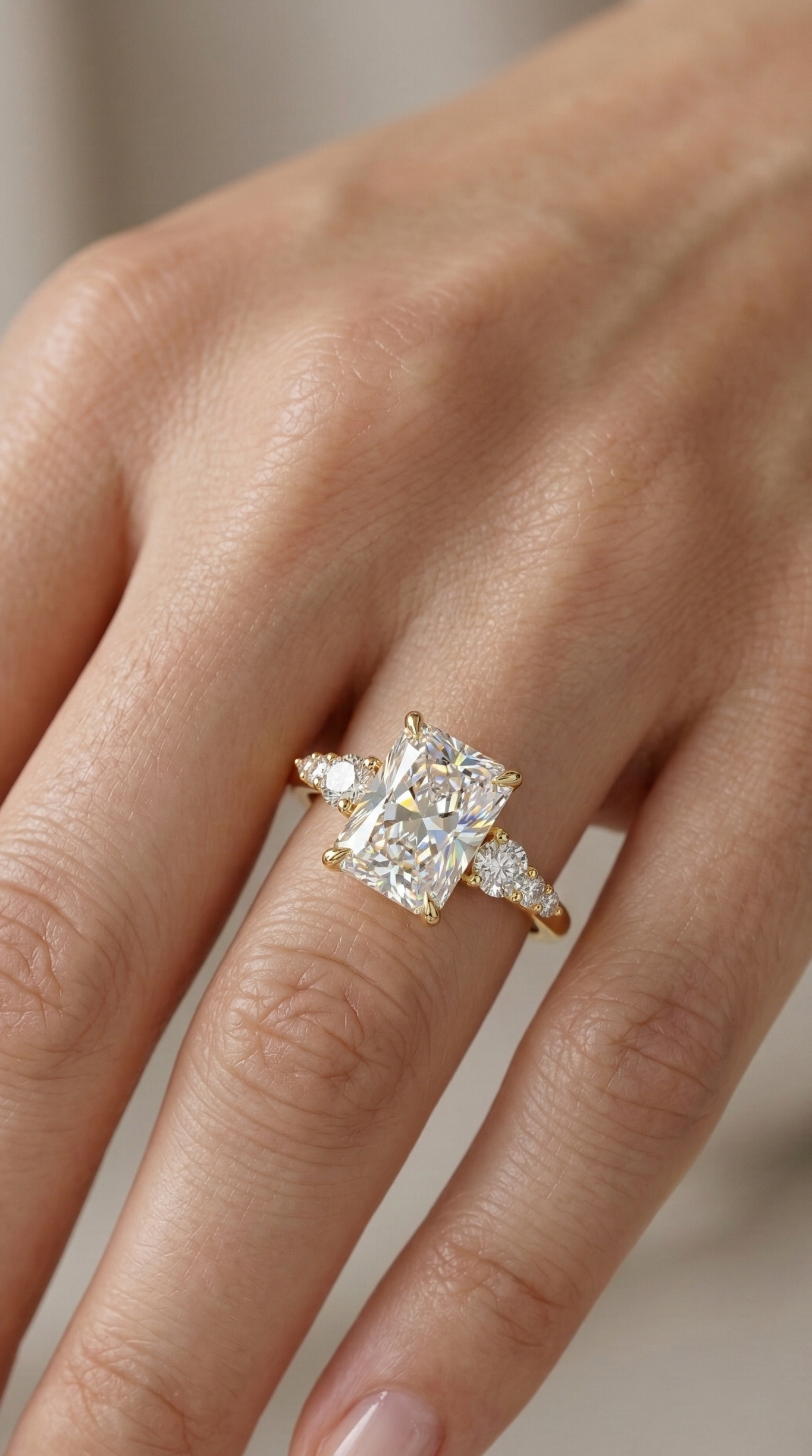 2.12 Ct Radiant Lab Diamond Engagement Ring
