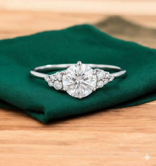 1.14ct Round Cut Lab-Grown Diamond Engagement Ring 14k Yellow Gold