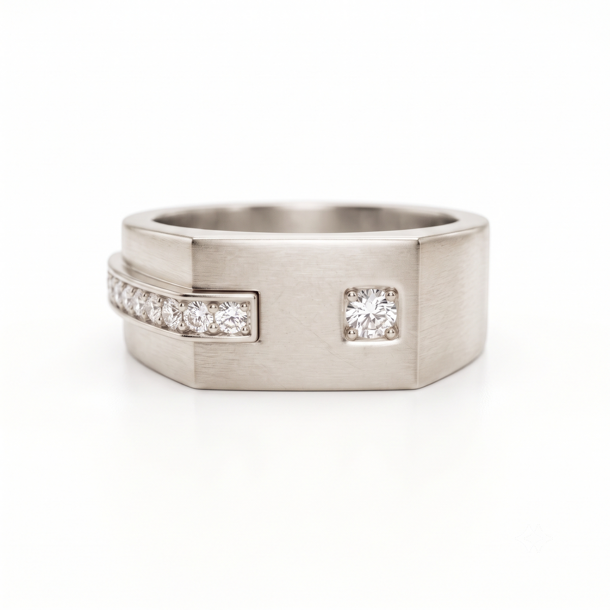 0.30 Ct Lab Grown Diamond Men's Ring | 14K Gold Wide Band Statement Ring