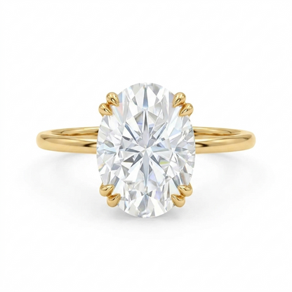 2.640 ct Vintage Oval Cut Moissanite Engagement Ring
