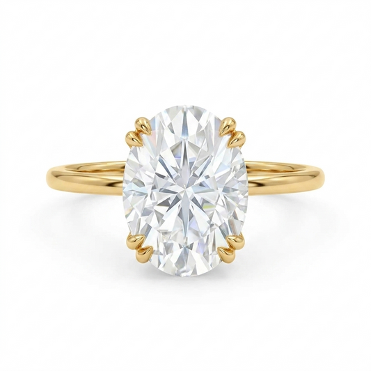 2.640 ct Vintage Oval Cut Moissanite Engagement Ring