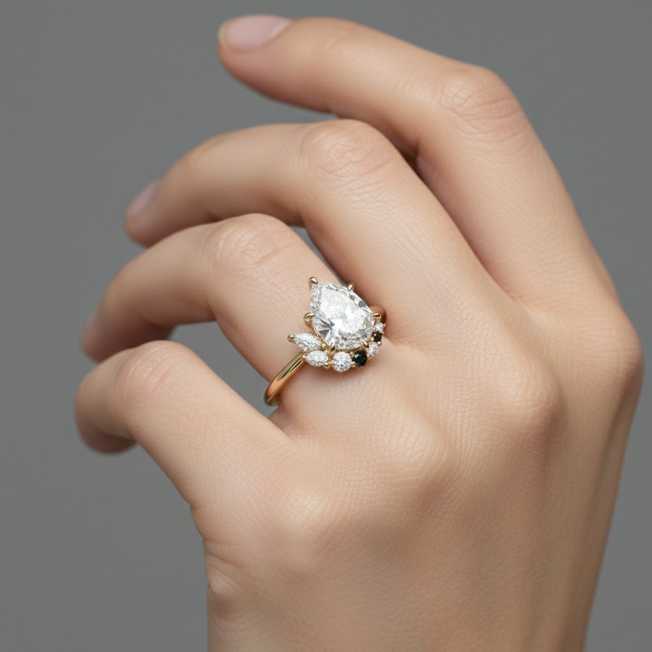 1.550ct Pear Cut Lab-Grown Diamond Engagement Ring