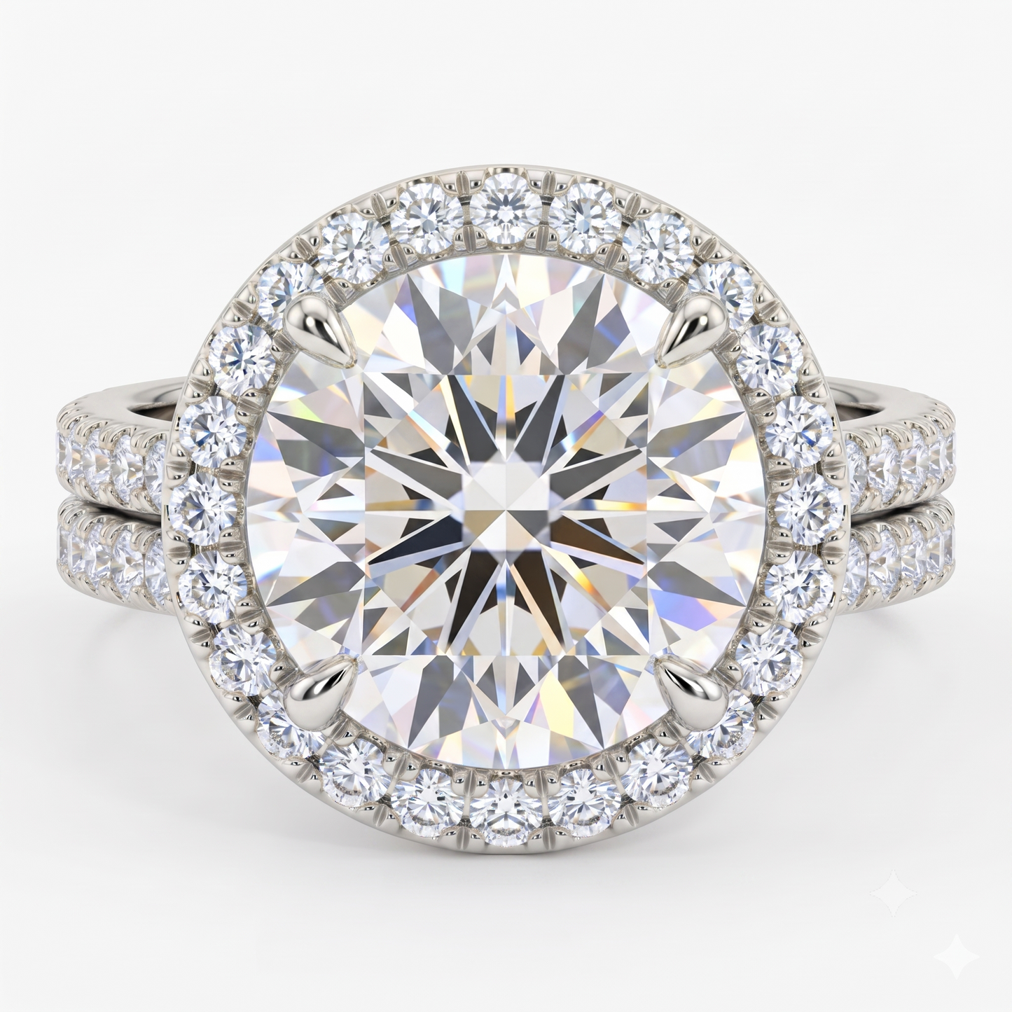 1.00ct Halo Round cut Lab-Grown engagement ring