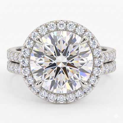 1.00ct Halo Round cut Lab-Grown engagement ring