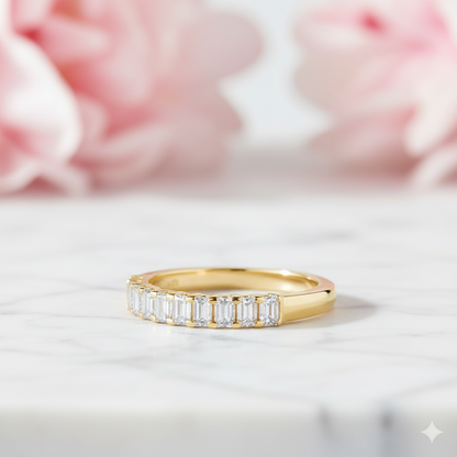 1.50 Ct Emerald Cut Lab-Grown Wedding Band