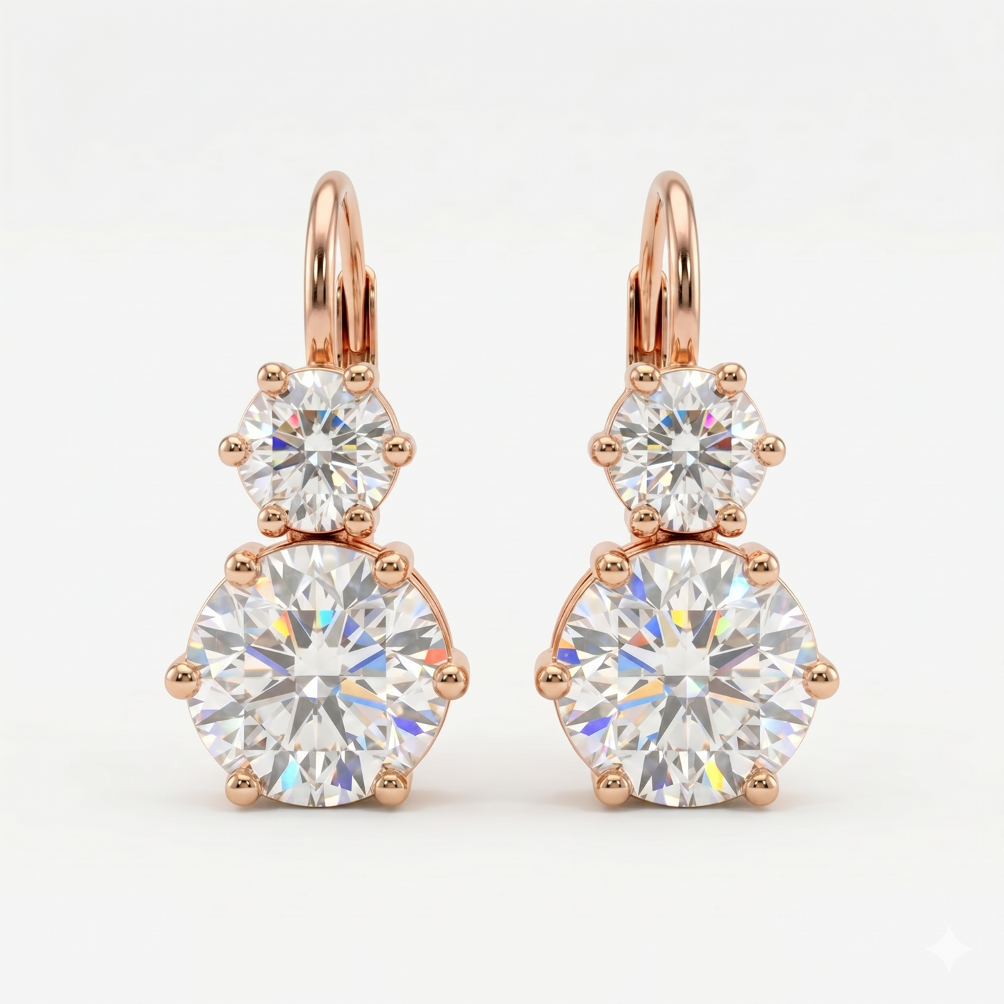 8.00ct Round Lab Grown Diamond Drop Dangle Earrings