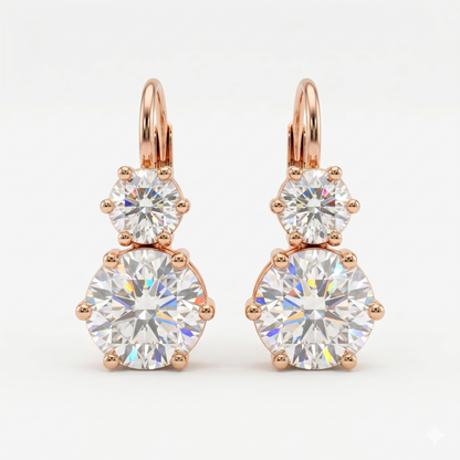 8.00ct Round Lab Grown Diamond Drop Dangle Earrings