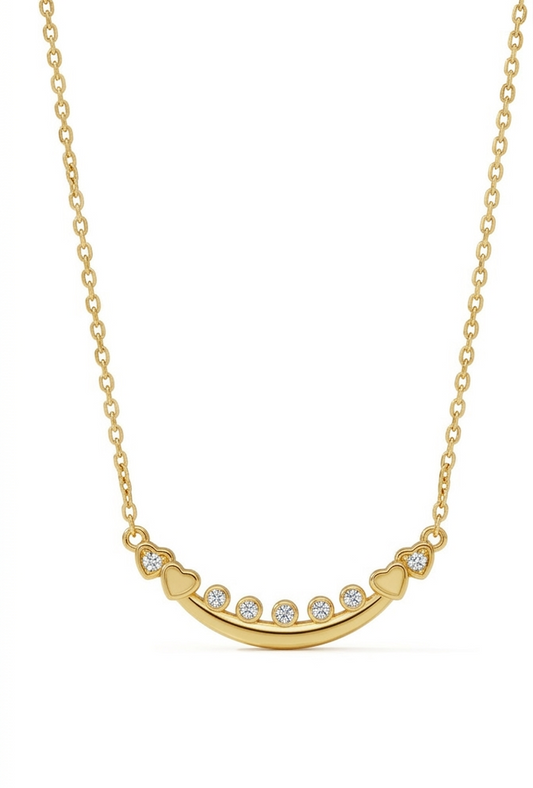 0.080 Ct Curved Bar Lab-Grown Necklace