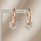 Lab Grown Diamond Hoop Earrings • Floral Cluster Gold Huggies