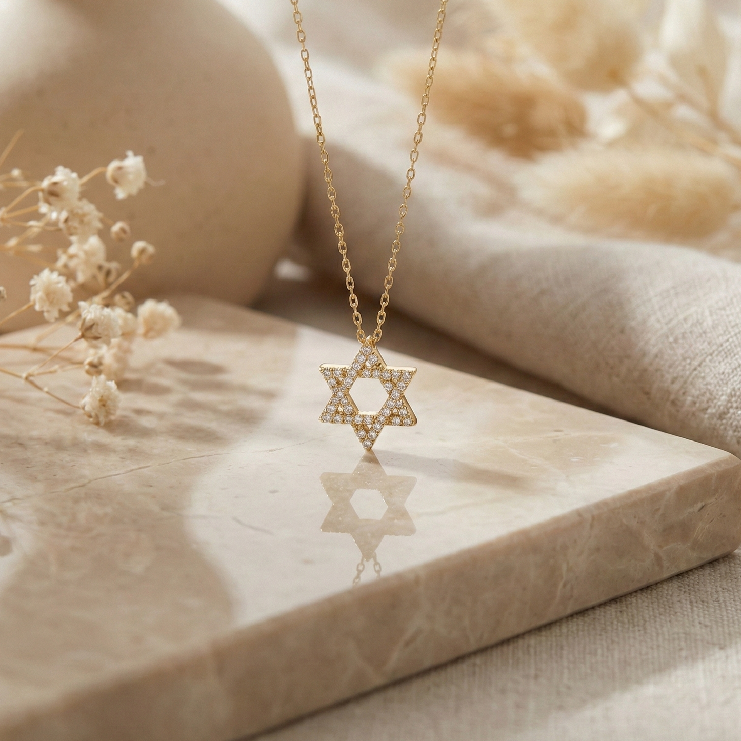 14K Gold Diamond Star of David Necklace – Spiritual Jewelry