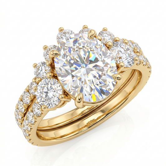 2.00ct Oval cut Lab-Grown engagement ring set