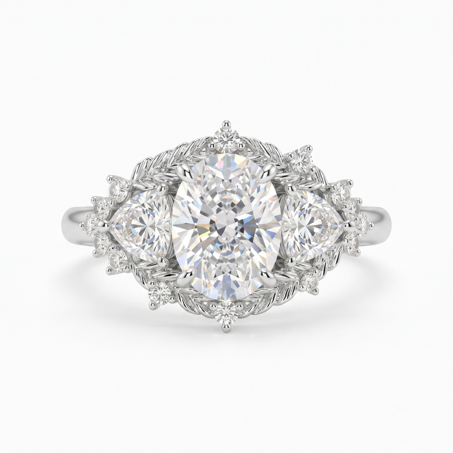 2.00ct Oval Lab-Grown engagement ring art deco