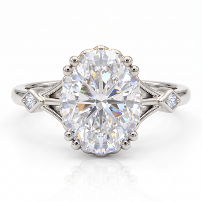 1.25 ct Oval Lab Grown Diamond Engagement Ring • Vintage Art Deco Inspired Ring