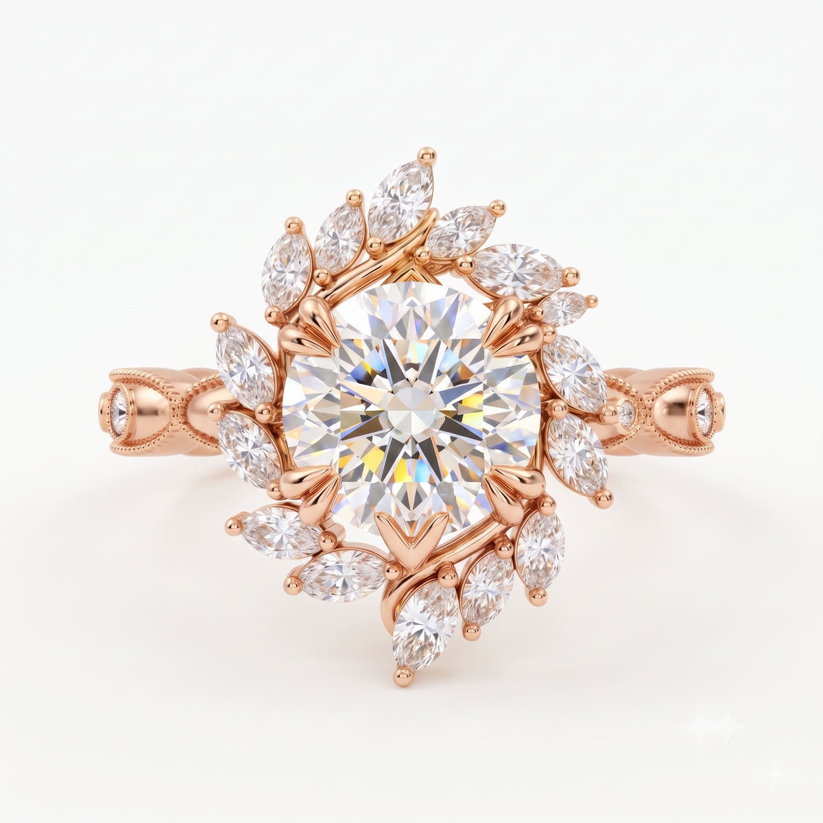 round cut lab grown diamond engagement ring
