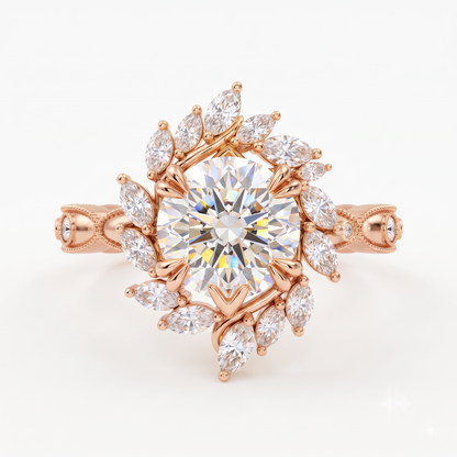 round cut lab grown diamond engagement ring
