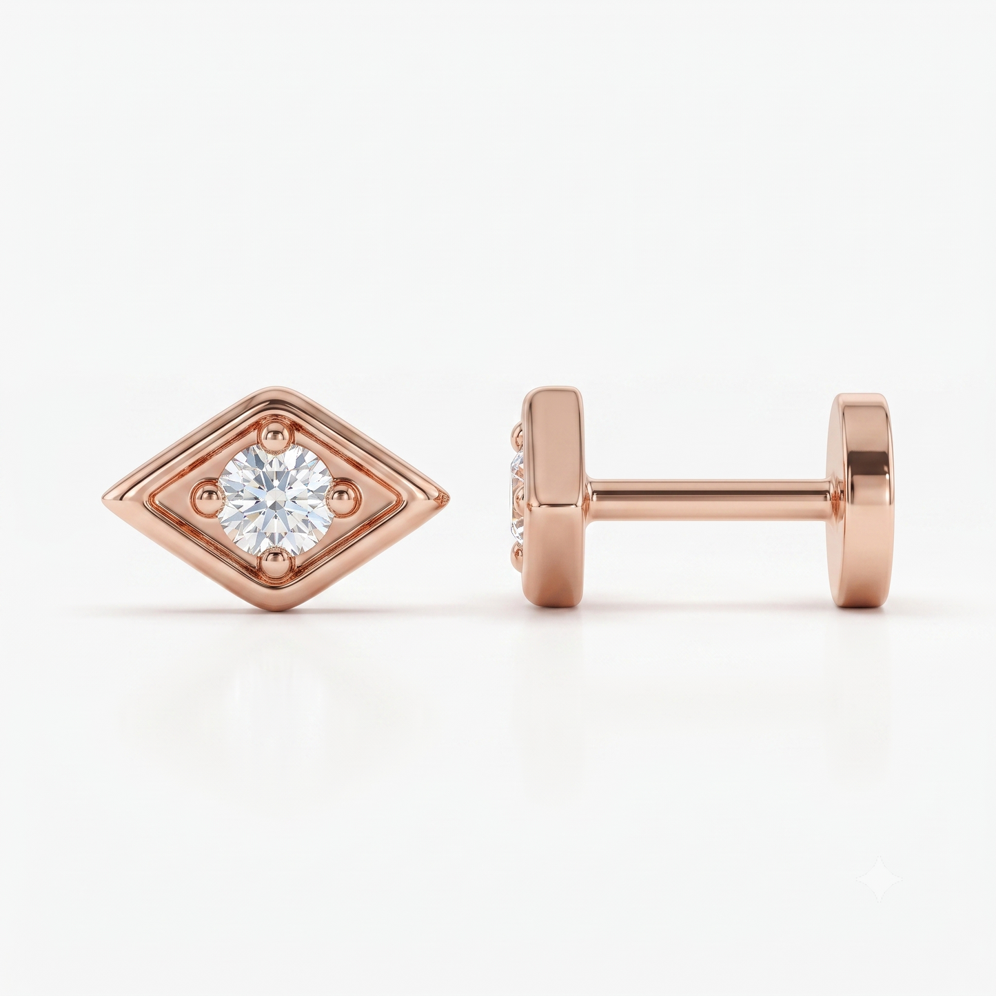0.03 Ct Evil Eye Lab Grown Diamond Stud Earrings