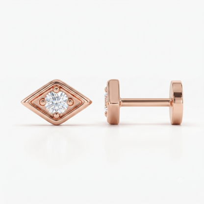 0.03 Ct Evil Eye Lab Grown Diamond Stud Earrings