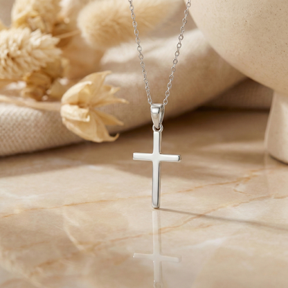 14K Gold Crucifix Necklace -  Minimalist Cross Pendant for Women