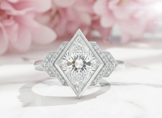 3.30 Ct Kite Cut Lab Grown Diamond Engagement Ring