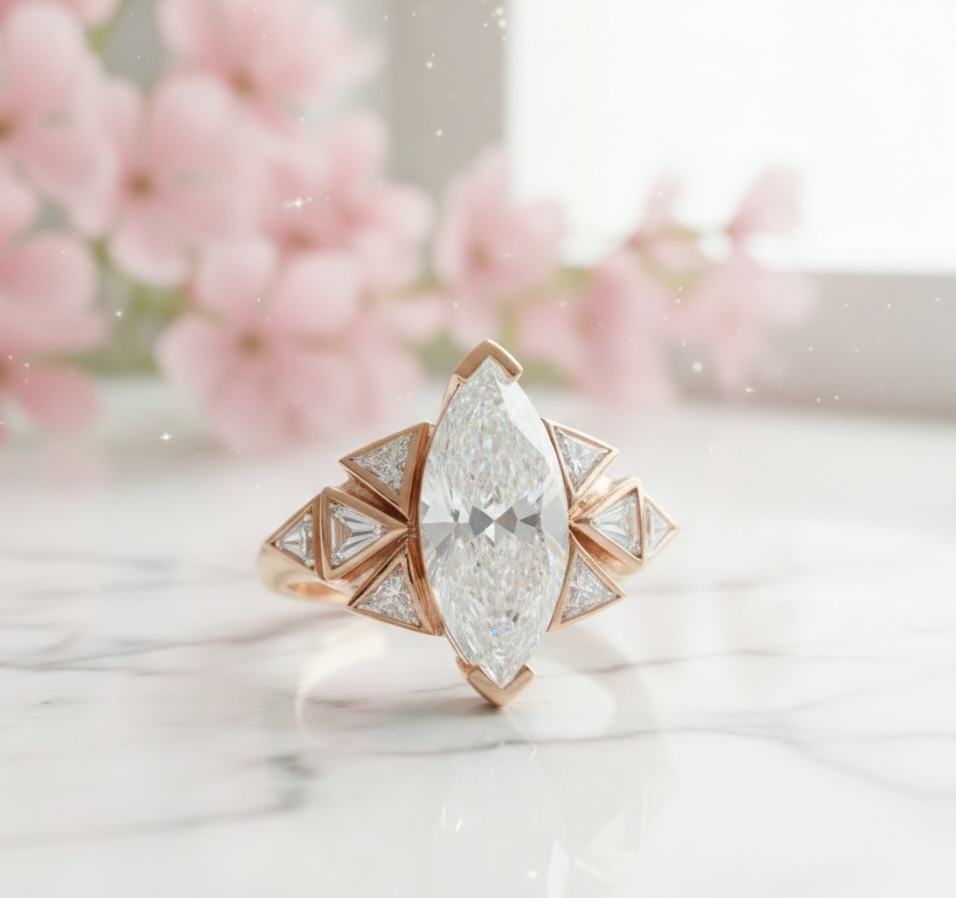 4.180ct Marquise Cut Lab-Grown Diamond Engagement Ring