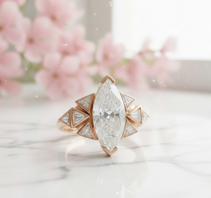 4.180ct Marquise Cut Lab-Grown Diamond Engagement Ring