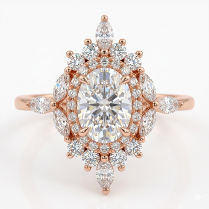 1.22 ct Oval Lab-Grown Diamond Engagement Ring – Rose Gold