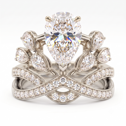 pear cut lab grown diamond ring