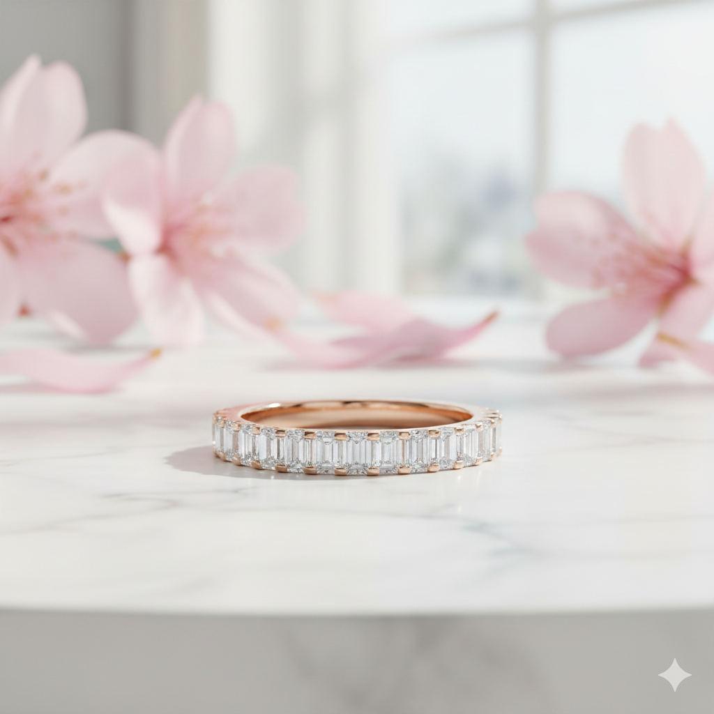 1.50 Ct Emerald Cut Lab-Grown Wedding Band