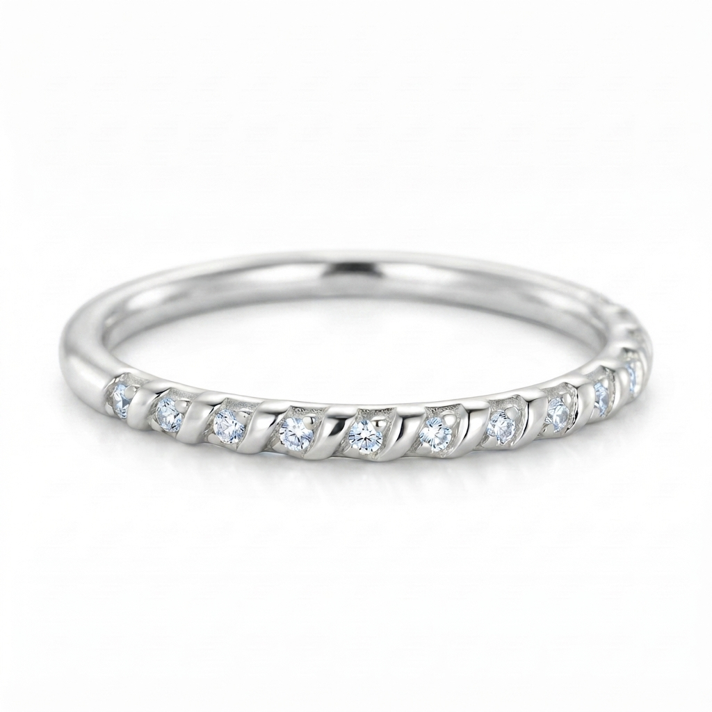 0.0650ct  Half Eternity Round Brilliant Cut Lab-Grown Band