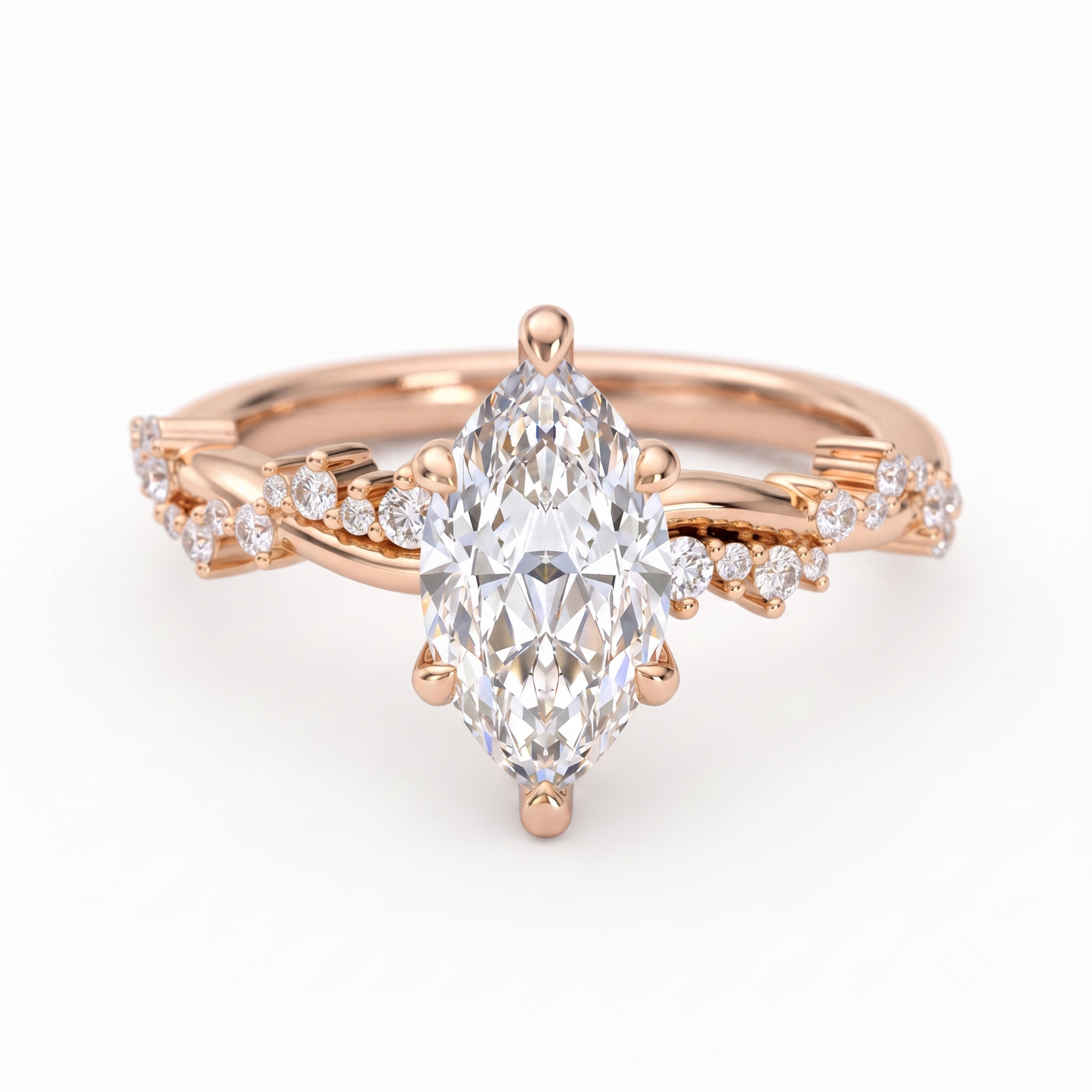 1.650 ct Marquise Cut  Lab Grown Diamond Solitaire infinity Engagement Ring